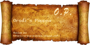 Orsós Poppea névjegykártya